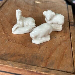 Vintage Wade England Mini Farm Animals Lamb Pig Horse Porcelain Whimsies Set